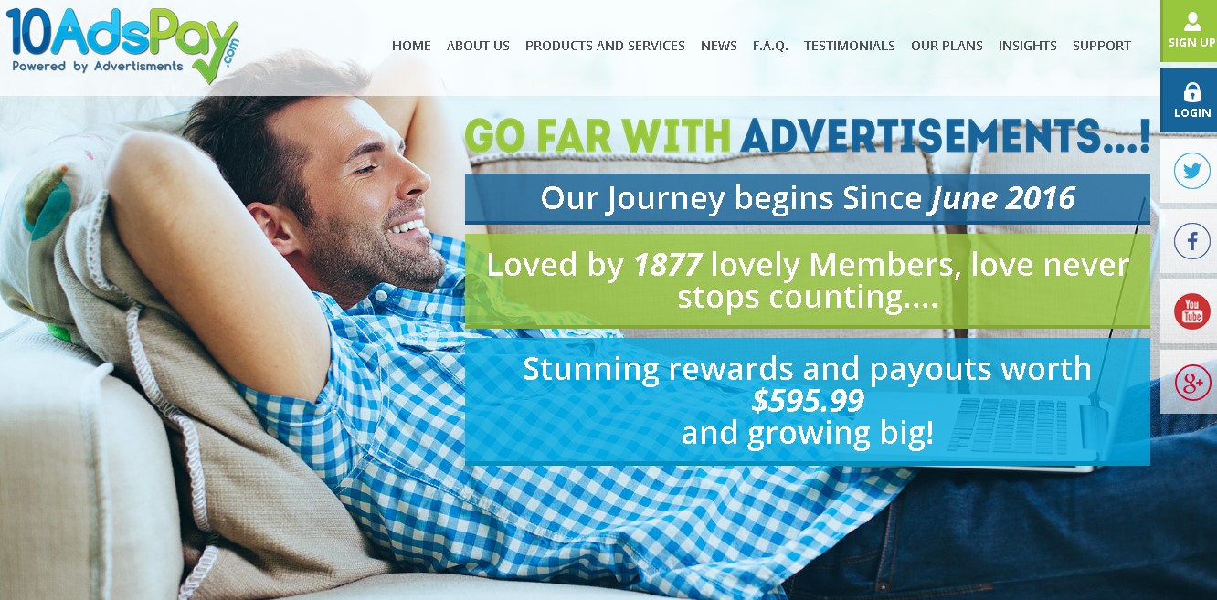10AP - 10 Ads Pay [ Revenue Sharing Pagante ] - Guadagna con i Click